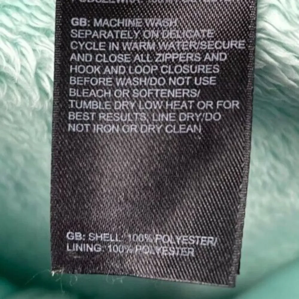 The North Face Women's Deep Pile Fleece Jacket Full Zip Green Size Small Outdoor